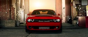 Preview wallpaper car, muscle car, red, front view