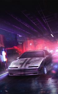 Preview wallpaper car, night, art, street, city