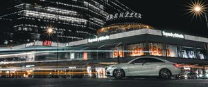 Preview wallpaper car, night city, street, city lights