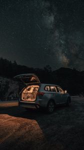 Preview wallpaper car, night, nature, travel