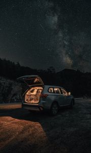 Preview wallpaper car, night, nature, travel