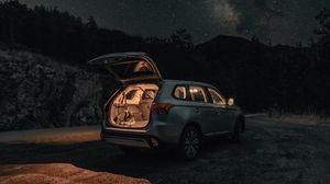 Preview wallpaper car, night, nature, travel