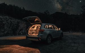 Preview wallpaper car, night, nature, travel