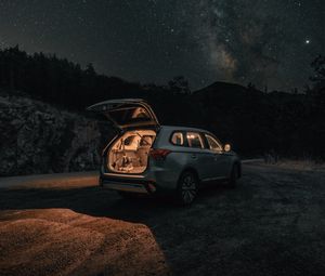 Preview wallpaper car, night, nature, travel