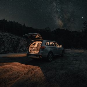 Preview wallpaper car, night, nature, travel