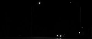 Preview wallpaper car, night, road, black, glow, headlights