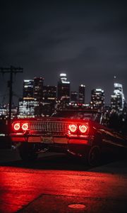 Preview wallpaper car, old, tuning, light, red