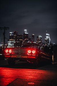 Preview wallpaper car, old, tuning, light, red