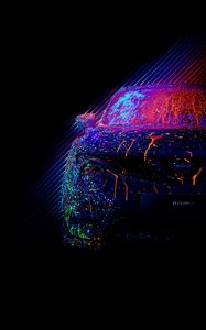 Preview wallpaper car, paint, colorful, stripes, spots