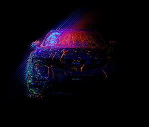 Preview wallpaper car, paint, colorful, stripes, spots