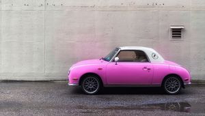 Preview wallpaper car, pink, wheel