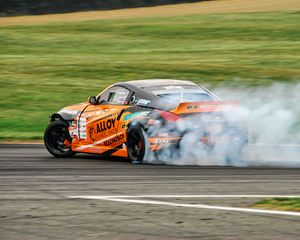 Preview wallpaper car, racing, wheels, smoke