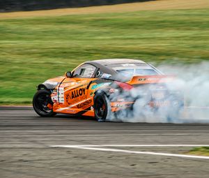 Preview wallpaper car, racing, wheels, smoke
