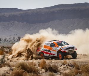 Preview wallpaper car, rally, race, desert, sand, drift