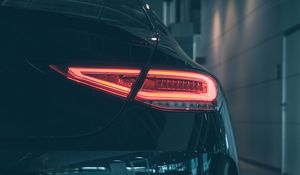 Preview wallpaper car, rear view, headlight, black