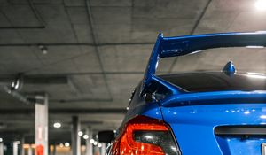 Preview wallpaper car, rear view, spoiler, blue