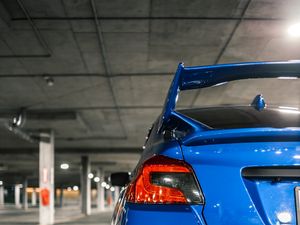 Preview wallpaper car, rear view, spoiler, blue