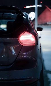 Preview wallpaper car, rear view, taillight, light, night