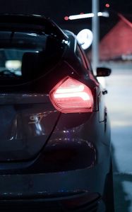 Preview wallpaper car, rear view, taillight, light, night