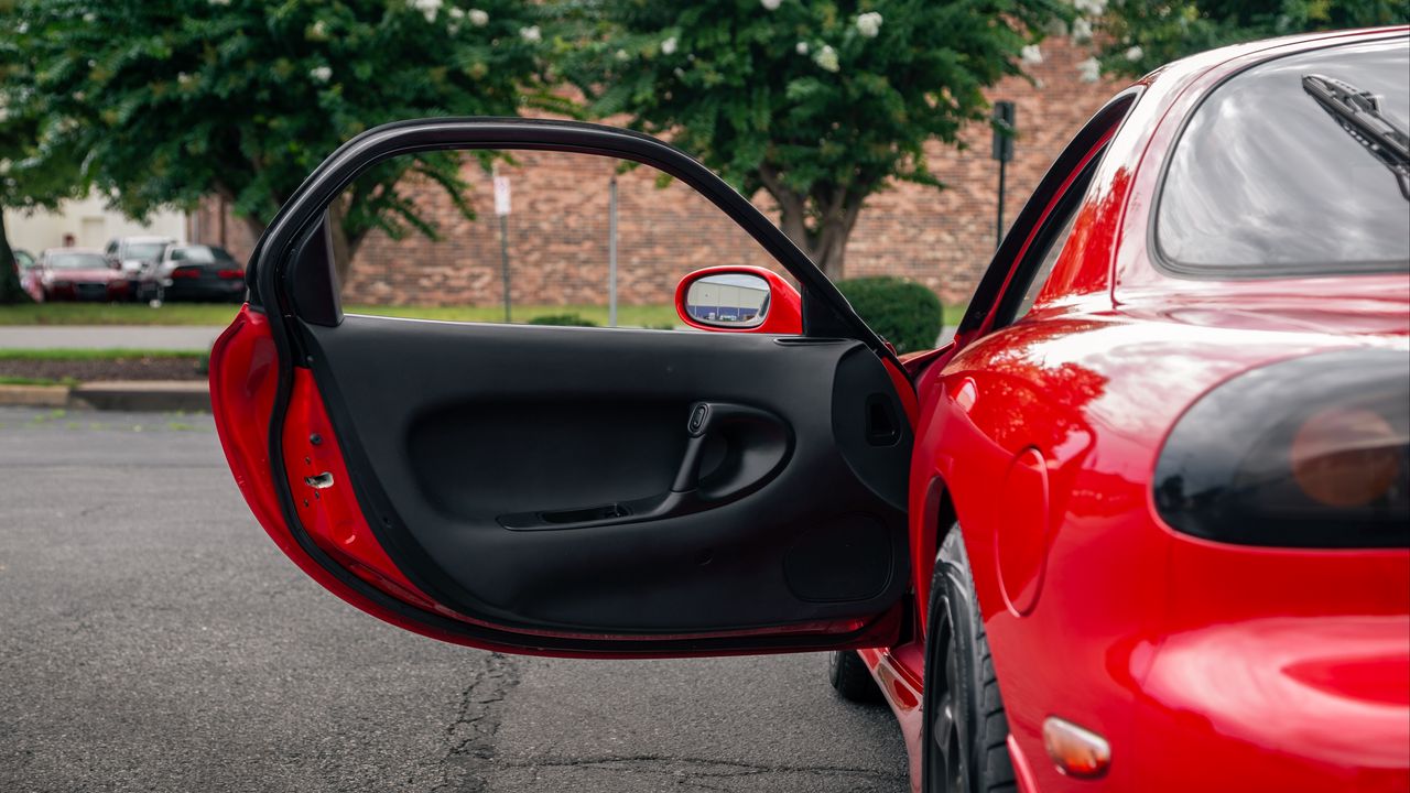 Wallpaper car, red, door