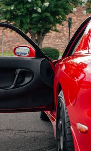 Preview wallpaper car, red, door