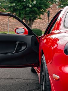 Preview wallpaper car, red, door