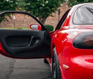 Preview wallpaper car, red, door