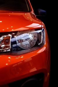 Preview wallpaper car, red, headlight, front view