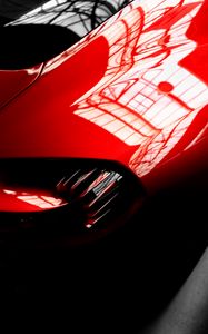 Preview wallpaper car, red, reflection, shape
