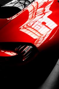 Preview wallpaper car, red, reflection, shape