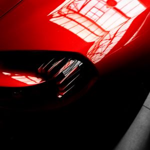 Preview wallpaper car, red, reflection, shape