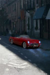 Preview wallpaper car, red, retro, art