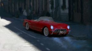 Preview wallpaper car, red, retro, art