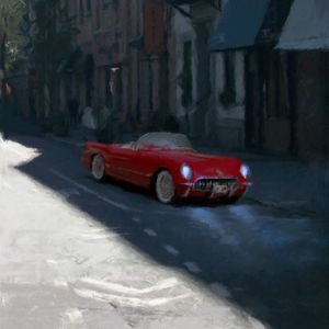 Preview wallpaper car, red, retro, art