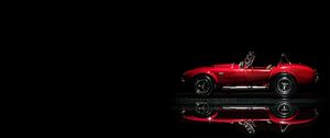 Preview wallpaper car, red, retro, toy, reflection, dark
