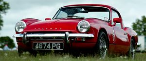 Preview wallpaper car, red, retro, front view