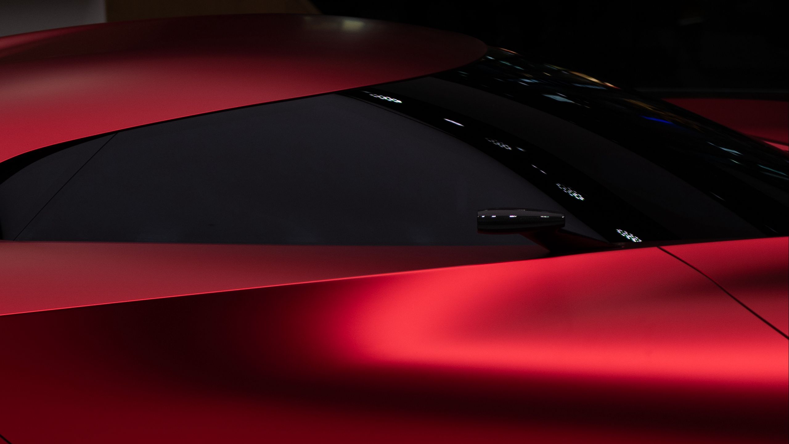 Download wallpaper 2560x1440 car, red, supercar, sportscar, form