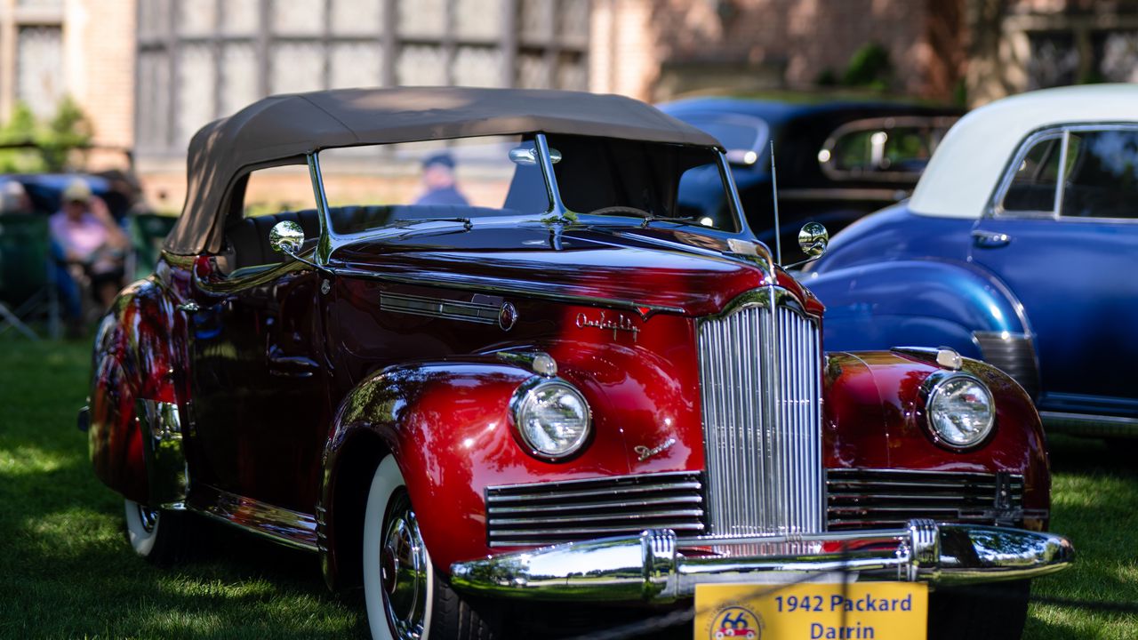 Wallpaper car, retro, red, blur