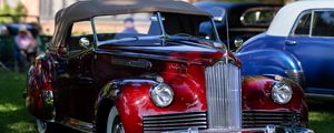 Preview wallpaper car, retro, red, blur