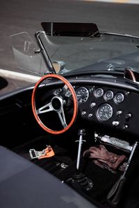 Preview wallpaper car, retro, salon, steering wheel, speedometer, panel