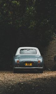 Preview wallpaper car, retro, vintage, gray, rear view