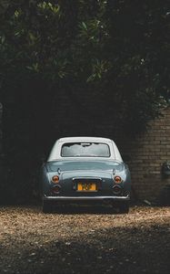 Preview wallpaper car, retro, vintage, gray, rear view