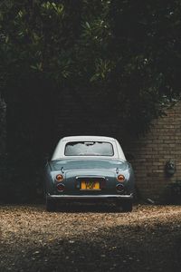 Preview wallpaper car, retro, vintage, gray, rear view