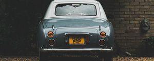 Preview wallpaper car, retro, vintage, gray, rear view