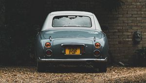 Preview wallpaper car, retro, vintage, gray, rear view
