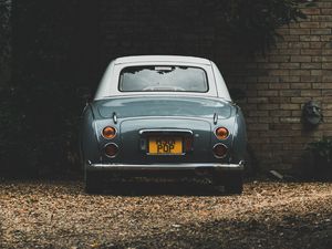 Preview wallpaper car, retro, vintage, gray, rear view
