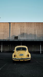 Preview wallpaper car, retro, vintage, old, yellow