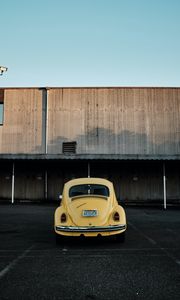 Preview wallpaper car, retro, vintage, old, yellow