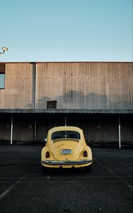 Preview wallpaper car, retro, vintage, old, yellow