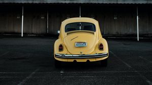 Preview wallpaper car, retro, vintage, old, yellow